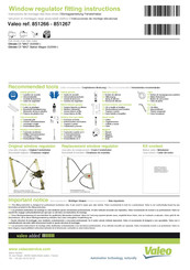 Valeo 851266 Instructions De Montage