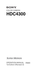 Sony SUPER MOTION HDC4300 Mode D'emploi