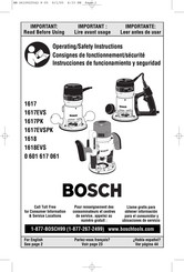 Bosch 1617EVS Consignes De Fonctionnement/Sécurité
