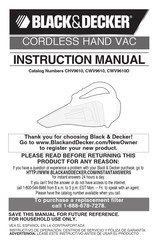 Black & Decker CWV9610D Manuel D'instructions