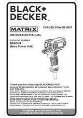 Black & Decker MATRIX BDEDMT Manuel D'instructions