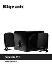 Klipsch ProMedia 2.1 Manuel Du Propriétaire