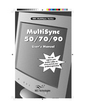 NEC MultiSync 70 Manuel De L'utilisateur