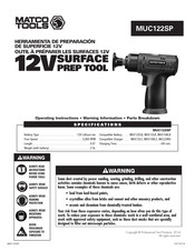 Matco Tools MUC122SP Instructions De Fonctionnement