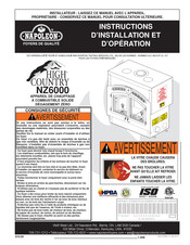 Napoleon HIGH COUNTRY NZ6000 Instructions D'installation Et D'opération