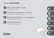 Epson Stylus Photo PX720WD Guide Des Operations De Base