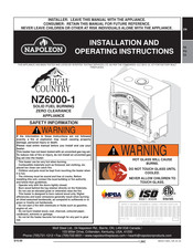 Napoleon HIGH COUNTRY NZ6000-1 Instructions D'installation Et D'opération