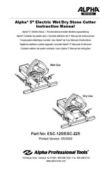 Alpha ESC-225 Manuel D'instructions