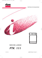 Faure FTK 111 Notice D'utilisation