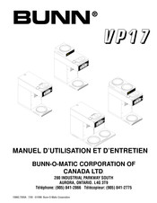 Bunn VP17-2 Manuel D'utilisation Et D'entretien