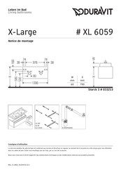 DURAVIT X-Large XL 6059 Notice De Montage