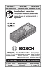 Bosch GLM 35 Consignes D'utilisation/De Sécurité