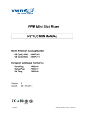 VWR 700-0247 Manuel D'utilisation