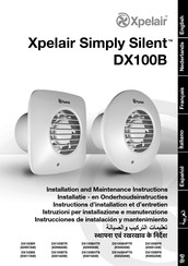 Xpelair Simply Silent DX100BPR Instructions D'installation Et De Maintenance