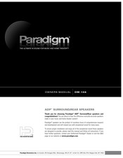 Paradigm OM-104 Manuel Du Propriétaire