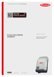 Fronius Galvo 208 Instructions D'installation