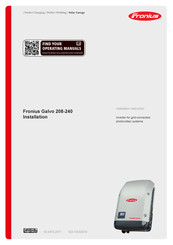 Fronius Galvo 240N Instructions D'installation