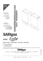 SARIgas EcoTop ETF 28A Notice Installateur Et Utilisateur