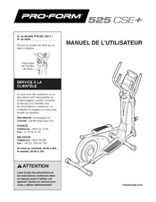 Pro-Form 525 CSE+ Manuel De L'utilisateur