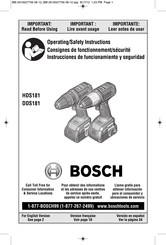 Bosch DDS181 Consignes De Fonctionnement/Sécurité