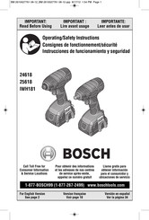 Bosch IWH181 Consignes De Fonctionnement/Sécurité