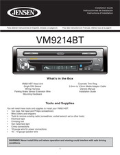 Jensen VM9214BT Instructions D'installation