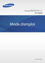 Samsung GALAXY 4 ACTIVE GT-I9295 Mode D'emploi