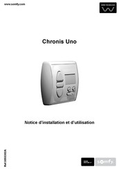 Somfy Chronis Uno Notice D'installation Et D'utilisation