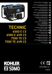 Kohler SDMO TECHNIC 7500 TE C5 Manuel D'utilisation Et D'entretien