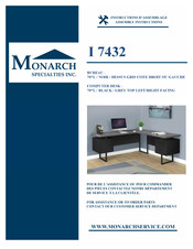 Monarch Specialties I 7432 Instructions D'assemblage