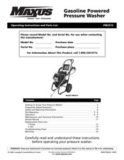 Maxus PW2515 Instructions D'utilisation Et Manuel De Pièces