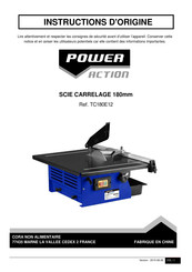 POWER ACTION TC180E12 Instructions D'origine