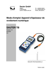 Sauter TB 1000-0.1F Mode D'emploi