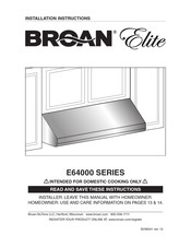 Broan Elite E64E30SS Guide D'installation