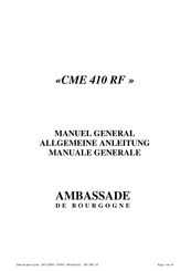 Ambassade de Bourgogne CME 410 RF Manuel General