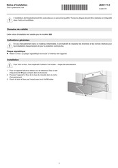 V-ZUG VS 60 144 Notice D'installation