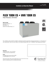 Fantech VHR 100R ES Manuel D'installation Et D'utilisation