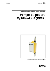 Gema OptiFeed 4.0 PP07 Mode D'emploi