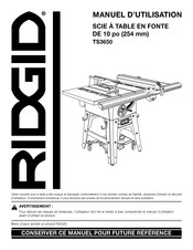 RIDGID TS3650 Manuel D'utilisation