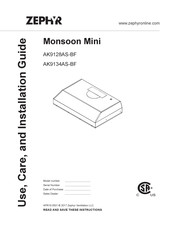 Zephyr Monsoon Mini AK9134AS-BF Guide D'utilisation, D'entretien Et D'installation