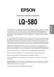 Epson LQ-580 Mode D'emploi