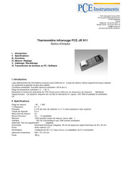 PCE Instruments JR 911 Notice D'emploi