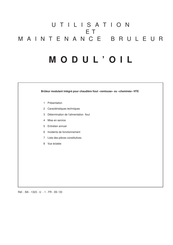 Baxi MODUL'OIL Manuel D'utilisation Et Maintenance