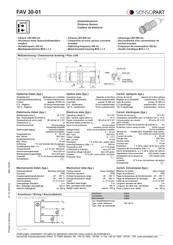 Sensopart FAV 30-01 Notice De Fonctionnement