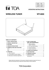 Toa WT-4800 Mode D'emploi