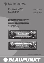 Blaupunkt Key West MP36 Notice D'emploi Et De Montage