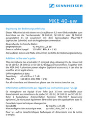 Sennheiser MKE 40-ew Mode D'emploi