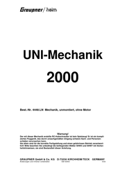 Graupner heim UNI-Mechanik 2000 Mode D'emploi