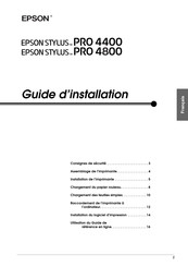 Epson STYLUS Pro 4400 Guide D'installation
