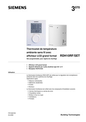 Siemens RDH10RF/SET Mode D'emploi